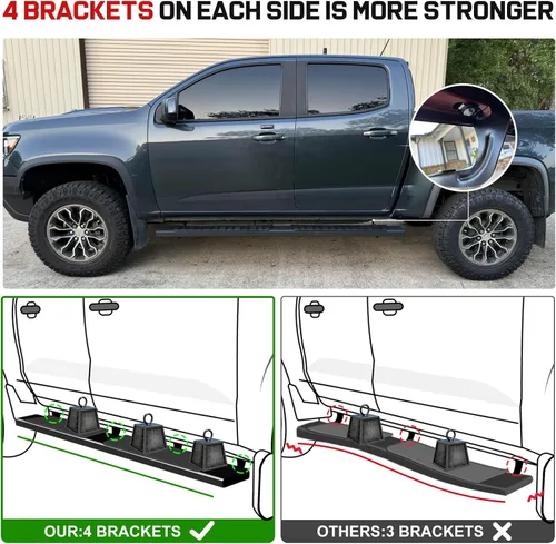 Miniatura 7 de COMNOVA - Estribos de 6 pulgadas compatibles con Chevrolet Colorado/GMC Canyon Crew Cab 2015-2026, estribos y escalones para Colorado (negro)