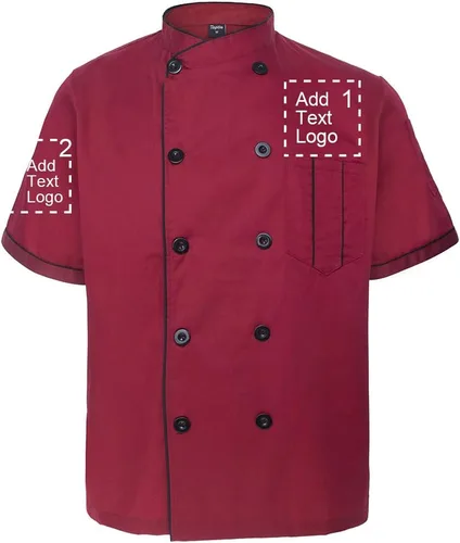 Miniatura 2 de TOPTIE 3 Pack Custom Short Sleeve Chef Abrigos Personalizados Transferencia de Calor y Chaquetas Bordadas