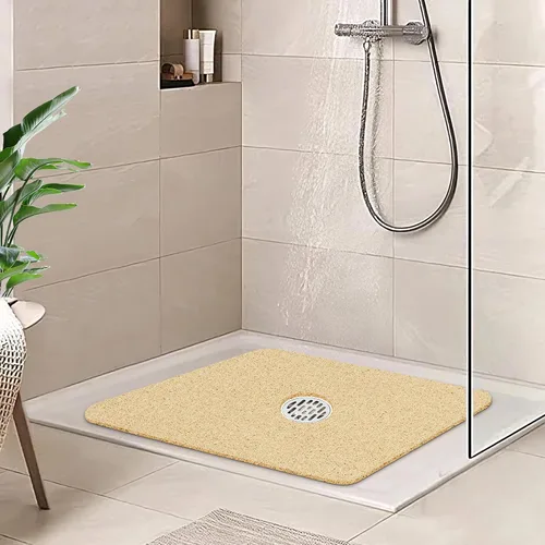 Miniatura 6 de HITSLAM - Tapete cuadrado para ducha, de 24 x 24 pulgadas, tapete de baño antideslizante para bañera, tapetes de baño de alcachofa de PVC suave