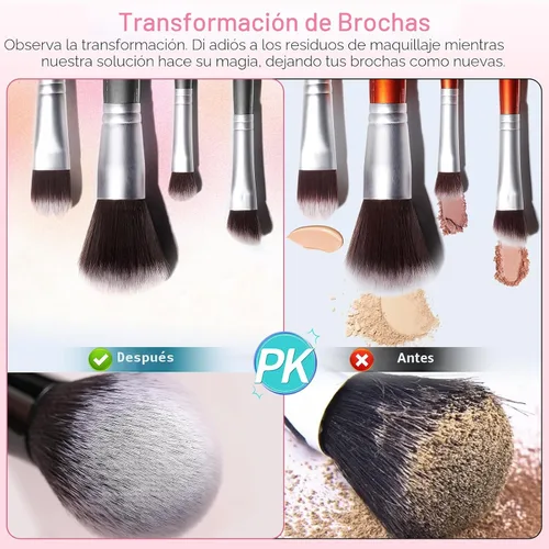 Miniatura 5 de Norate Limpiador de brochas de maquillaje, solución limpiadora de brochas de maquillaje, limpiador de maquillaje para brochas de maquillaje, esponja