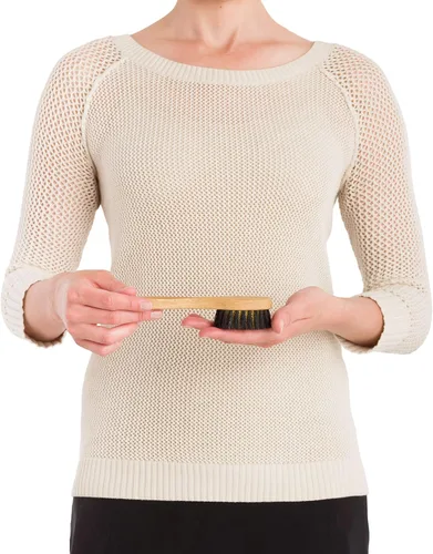 Miniatura 3 de Redecker Cepillo de gamuza de cerdas de cerdo natural con mango de roble engrasado, 6-78 pulgadas
