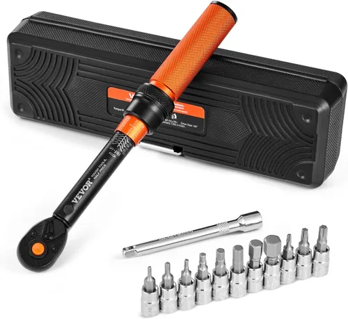 Miniatura 17 de VEVOR Llave dinamométrica de 1/2 pulgada con clic de 25-250 pies.libra/34-340 Nm, juego de llave dinamométrica ajustable de doble dirección, kit