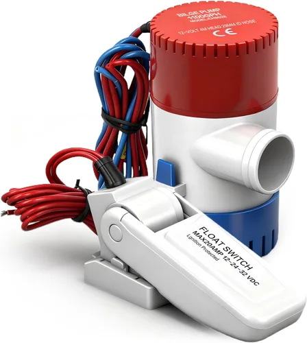 Miniatura 8 de Bomba de agua de sentina sumergible de CC marina 750 GPH 12V Crucero Yate Bomba de drenaje de 3/4 pulgadas salida de manguera para caravana RV yate
