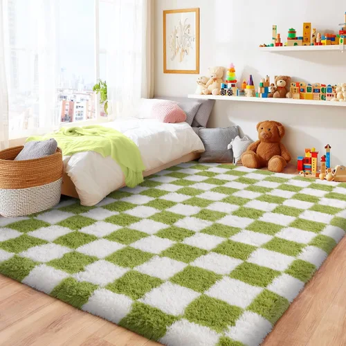 Miniatura 92 de Awaytail Alfombra Esponjosa Lavable 2x3 Pies, Pura Negra Alfombra para Silla de Escritorio Antideslizante, Alfombra Supersuave para Niños