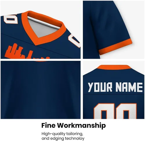 Miniatura 5 de Camiseta de fútbol personalizada,Uniforme de fútbol sólido de silueta de ciudad,Camiseta de moda de regalo para fanáticos del fútbol Añadir