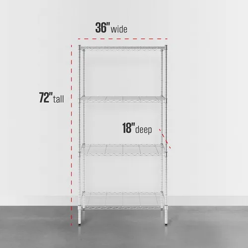 Miniatura 3 de SafeRacks - Estantes de almacenamiento certificados NSF, zinc, unidad de alambre de acero resistente con pies ajustables, estante para garaje