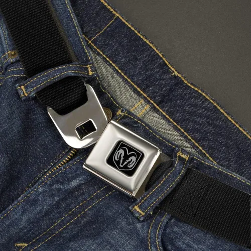 Miniatura 2 de Cinturón de seguridad con hebilla Negro 1.0" Ancho 20-36 pulgadas de Largo