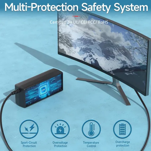 Miniatura 5 de Adaptador de CA de 19 V y 48 W, cable de alimentación para monitor LG compatible con pantallas ultraanchas de 32, 29, 27, 24 pulgadas, fuente