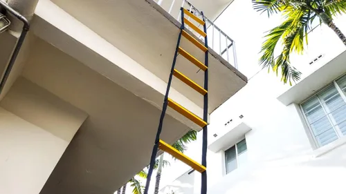 Miniatura 4 de Escalera de escape de incendios de 3 pisos Escalera de cuerda de escape de incendios para hogares del tercer piso Portátil, plegable y compacta