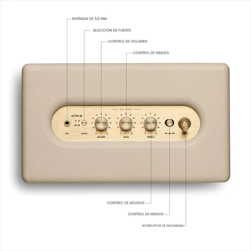 Miniatura 6 de Marshall Acton III - Altavoz Bluetooth para el hogar, color crema