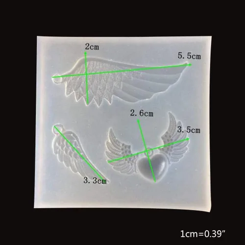 Miniatura 3 de Molde de resina epoxi de cristal, forma de ala de ángel, molde de silicona, herramienta de fabricación de bricolaje