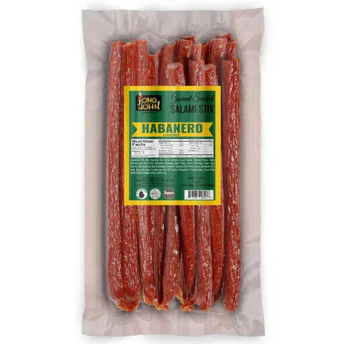 Miniatura 16 de Long John Snacks Palitos de salami secos – Paquete a granel de palitos de carne ahumada con alto contenido de proteínas, hechos a mano con cortes