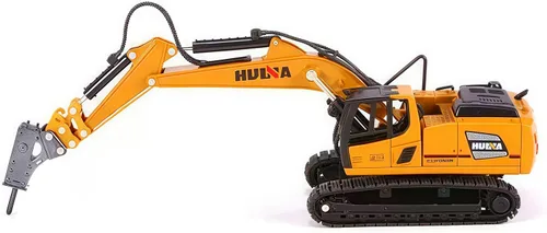 Miniatura 3 de Gemini & Genius - Excavadora de taladro resistente para obras de construcción, juguetes de vehículos a escala 1:60, excavadora y perforadora