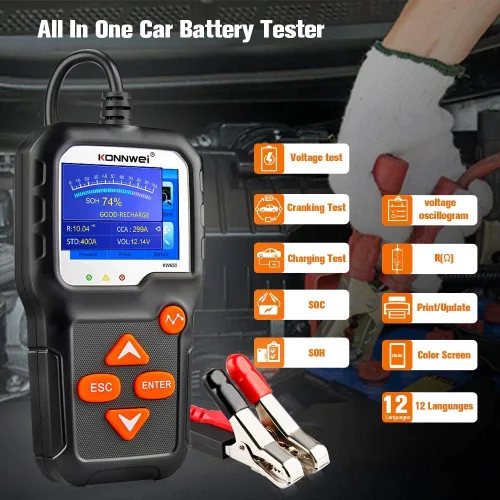 Miniatura 7 de Escáner KW850 OBD2 + probador de batería de coche KW650