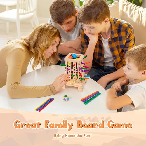 Miniatura 6 de Montessori - Juego de mesa para niños de 4 a 6 años, juego de dados de palitos de madera piramidal, educativo de matemáticas, juguete de habilidades