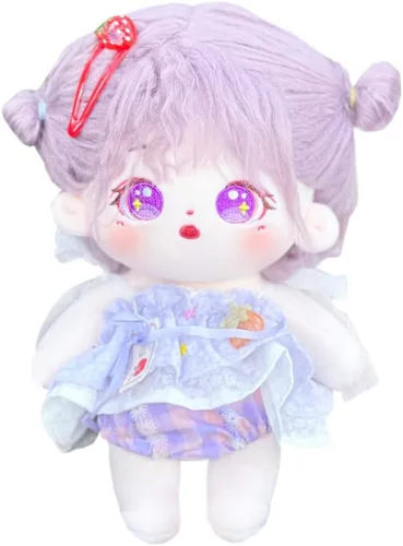 Miniatura 19 de niannyyhouse Muñeca de peluche de 7.9 in para niña, cuerpo de peluche humanoide, sin atributo, 8 pulgadas, cuerpo normal, ropa de vestir, regalos