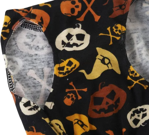 Miniatura 4 de Disfraz de calabaza para perros pequeños, diseño de calavera naranja y negro, para Halloween, talla S