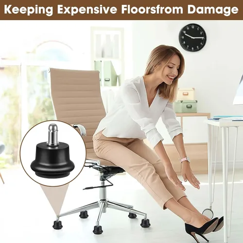 Miniatura 7 de Bell Glides Ruedas Giratorias de Repuesto para Silla de Oficina o Taburete que Convierten Ruedas Giratorias a Ruedas Fijas Estacionarias