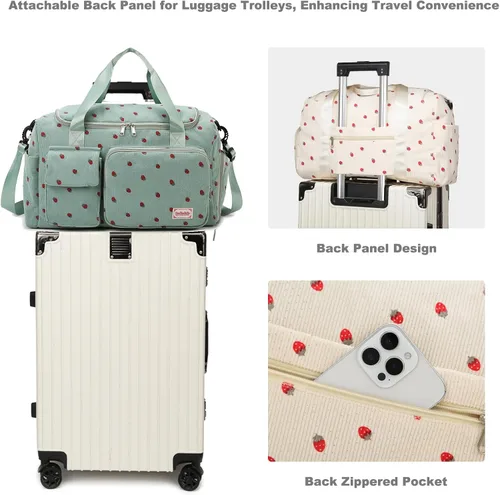 Miniatura 372 de Pequeña bolsa de gimnasio para mujer, bolsa de viaje con compartimento para zapatos