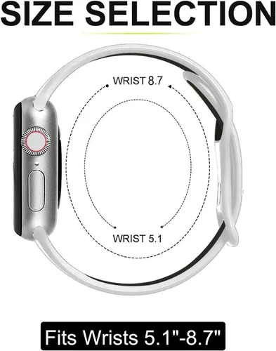 Miniatura 6 de Paquete de 3 correas deportivas compatibles con Apple Watch de 1.496 in 1.575 in 1.614 in 1.654 in 1.732 in 1.772 in 1.929 in, correa de silicona