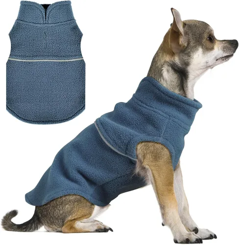 Miniatura 21 de Suéteres para perros pequeños hembra, chaleco de forro polar para perro con agujero para correa, suéter pullover cálido, chaqueta para cachorro