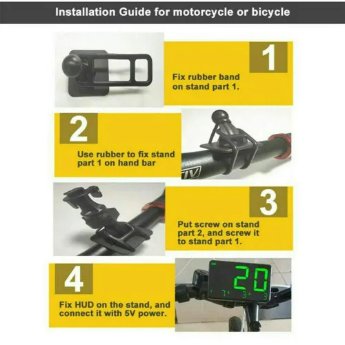 Miniatura 5 de MASO Coche Moto Bicicleta Universal Digital GPS Velocímetro OBD-II Overspeed Alarma Sistema MPH/KM/h