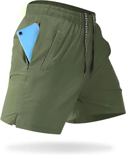 Miniatura 4 de CANGHPGIN Pantalones cortos deportivos de entrenamiento para hombre de 7 pulgadas / 5 pulgadas, de secado rápido, pantalones cortos de correr