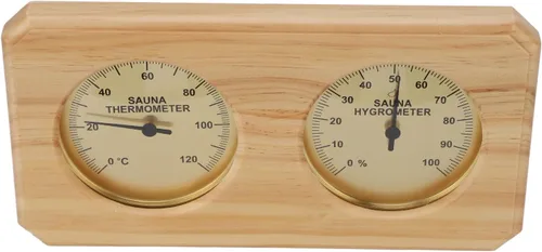 Miniatura 7 de 2 in 1 Sauna Thermometer and Hygrometer,Wooden Sauna Thermometer Hygrometer with Temperature and Humidity Measurement, Wall Mounted for Hotel Sauna