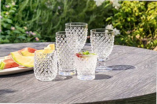 Miniatura 2 de TarHong Abode Homewares Hobnail - Copas de vino acrílicas duraderas de 17 onzas, resistentes a las roturas y aptas para lavavajillas
