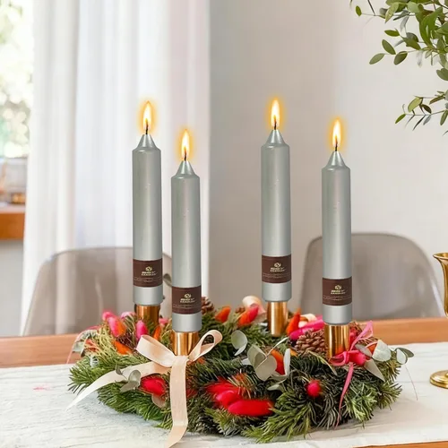 Miniatura 31 de Velas en espiral de Navidad, velas cónicas doradas, 10 pulgadas, sin perfume, para regalo de invierno, vacaciones, Navidad, decoración del hogar