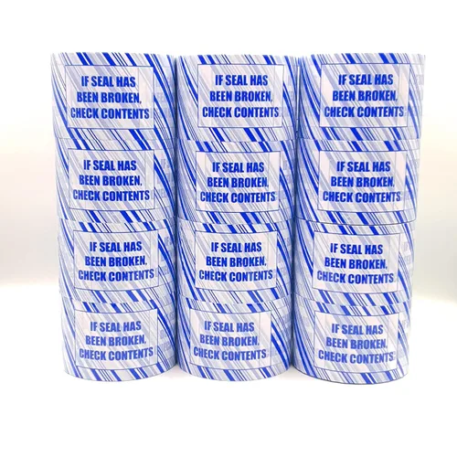 Miniatura 6 de VP Cinta de embalaje de seguridad impresa, 3 pulgadas x 110 yardas, espesor 2.0 mil,6 rollos., azul y blanco (3s)