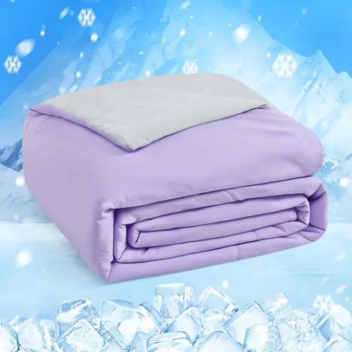 Miniatura 9 de HOMFINE Edredón refrescante para personas que duermen con calor, ambos lados Q-Max > 0.45 de fibra de enfriamiento Arc-Chill para todas
