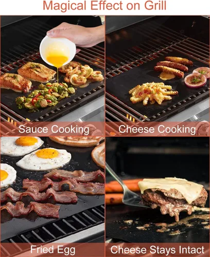 Miniatura 5 de Revestimientos de horno para la parte inferior del horno, paquete de 2 alfombrillas para horno, 15.75 x 23.62 pulgadas, fáciles de limpiar