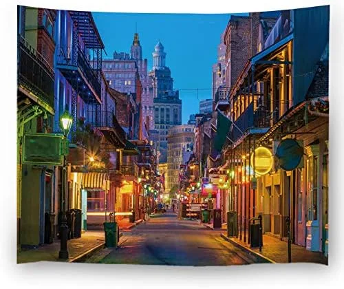 Misscc - Tapices de decoración de pared, pubs y bares con luces de neón en el barrio francés de Nueva Orleans, EE. UU., tapiz colgante de pared para