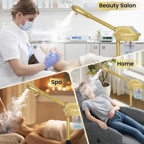Miniatura 6 de Vaporizador Facial Profesional con Más Vapor para Limpieza Profunda e Hidratación, Vaporizador para Esteticistas sobre Ruedas con Configuración
