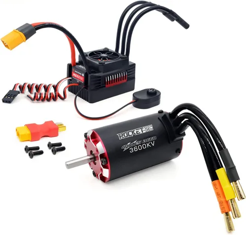 Miniatura 12 de Surpass Hobby RC Motor sin escobillas, Rocket V2 Supersónico 3660 3200KV 4 polos sin escobillas Motor Set con 60A ESC para 1/10 RC Car Upgrade Parts