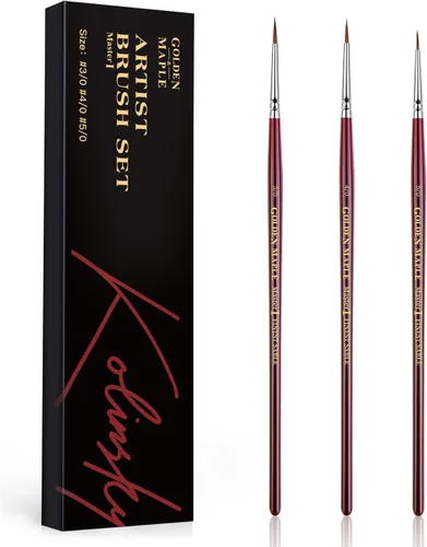 Pinceles de Pintura en Miniatura Kolinsky Sable - Golden Maple Professional Pincel de Punta Ultrafina para Miniatura, Pintura de Modelos y Detalles