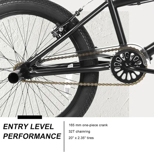 Miniatura 6 de WEIZE Freestyle BMX Bike, 20 inch Trick Bicycle for Kids, Hi-Ten Steel Frame, 360 Degree Rotor Freestyle, 4 Pegs Single Speed Teen Bike for Boys