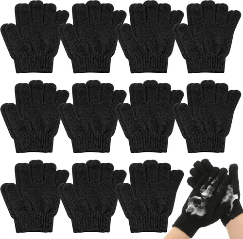 Miniatura 8 de Ramede Paquete de 30 pares de guantes exfoliantes de doble cara de nailon coloridos para ducha para hombres y mujeres, spa de belleza, masaje