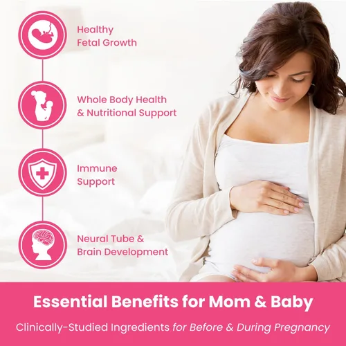 Miniatura 7 de Gomitas de vitaminas prenatales con DHA Vitaminas prenatales veganas para mujeres con Omega 3, metilfolato, colina y D3, vitaminas
