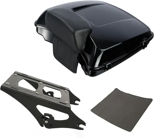 TCT-MOTORPARTS Respaldo Negro Razor de 5.5" para Montaje en Maletero Compatible con Harley Trunk Road Street Glide King Glide 2014-2025 Tronco de