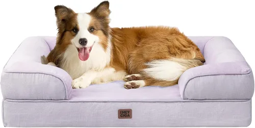 Miniatura 96 de EHEYCIGA - Cama ortopédica para perro grande, impermeable, de espuma viscoelástica y espuma tipo caja de huevos, bordes elevados, antideslizante