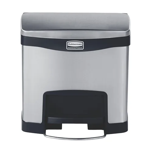 Miniatura 2 de Papelera acero inoxidable con pedal Rubbermaid Commercial Slim Jim, Negro (Black Trim), 1