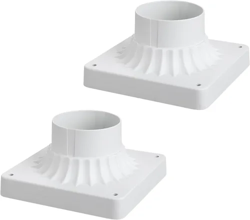 Miniatura 9 de Base de luz de poste para exteriores de 3 pulgadas, base de montaje en muelle negro, base de poste de lámpara cuadrada universal, adaptador
