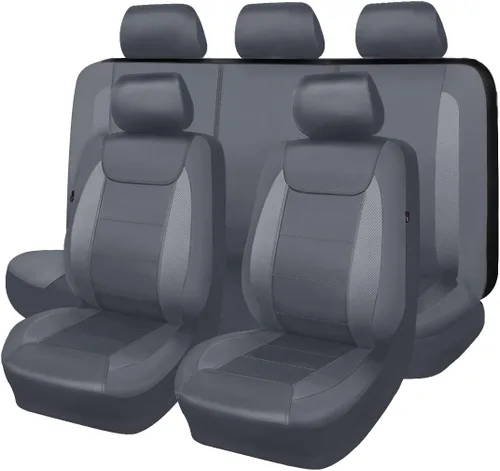 Miniatura 21 de Fundas para asientos de coche Flying Banner, protectoras, impermeables, de cuero sintético con fibra de carbono para asientos delanteros y traseros