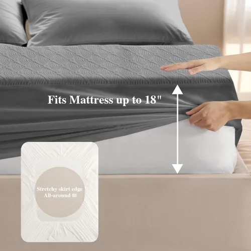 Miniatura 8 de Protector de colchón Twin, funda de colchón impermeable lavable de rayón, cubierta de colchón transpirable y silenciosa, protector de cama