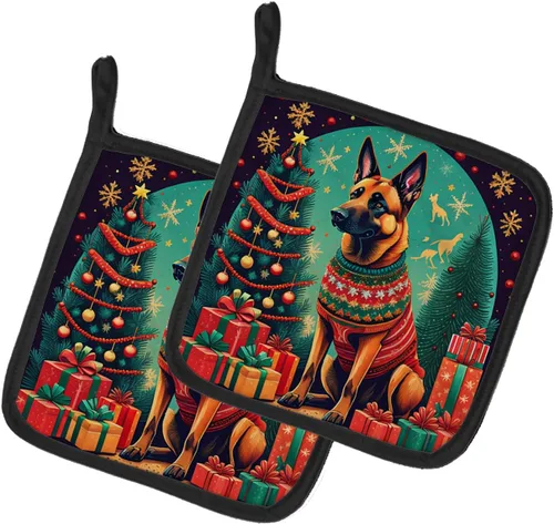 Miniatura 33 de Caroline's Treasures Fawn Pug - Par de soportes para ollas de Navidad, resistentes al calor, juego de ollas para horno, almohadillas calientes