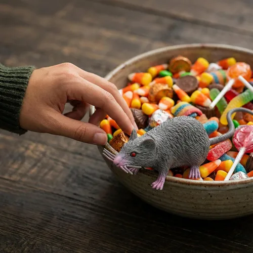 Miniatura 5 de 4 piezas de juguete pequeño de ratas falsas, juguetes de ratón de plástico realistas, accesorios de broma de rata para suministros de fiesta del día