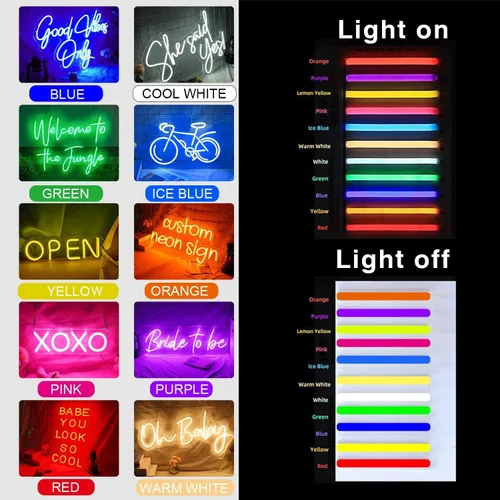 Miniatura 7 de Letrero de neón, luz LED personalizada con nombre para pared, habitación, decoración de cumpleaños, boda, fiesta feliz, regalos de negocios, bar