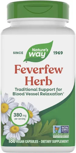 Miniatura 10 de Nature's Way Hierba matricaria, apoyo tradicional para la relajación de los vasos sanguíneos*, 380 mg por porción, proyecto verificado sin OMG, 100